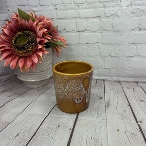 stamped Haeger Brown tan  drip planter 4025 USA succulent flower green thumb